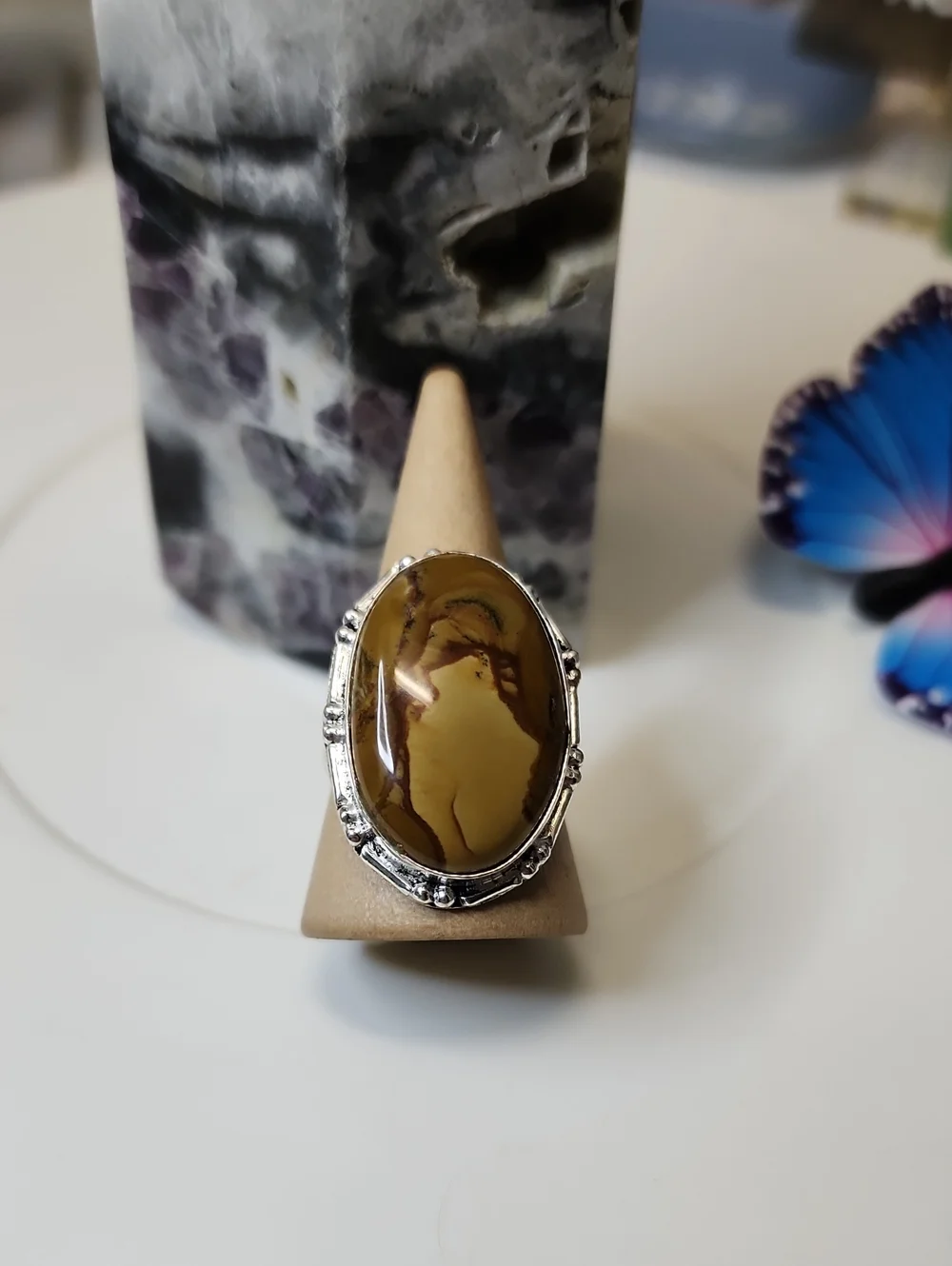 Yellow-Brown Jasper Statement Ring
